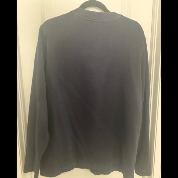 Lacoste Vintage Wash Navy Cardigan - Picture 3 of 3